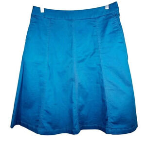 L.L.Bean Twill Skirt A-Line Teal Size 10 Figure Flattering Midi